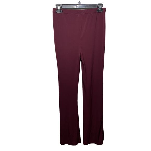 Forever 21 Maroon Stretchy Flared Legging Pants Medium - Picture 3 of 6